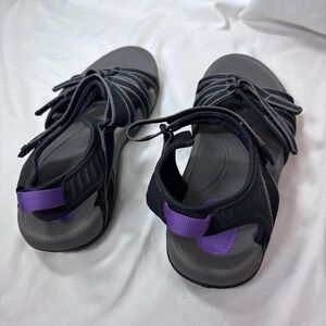 Teva Tirra Athletic Sandals Womens 7 Black Grey Purple Strappy Hiking 4266